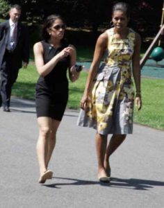 Kristin walking with First Lady